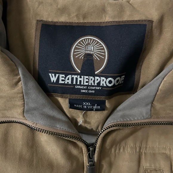 Weatherproof Mens Jacket Brown Full Zip Pockets Collar Lined XXL - Picture 6 of 12